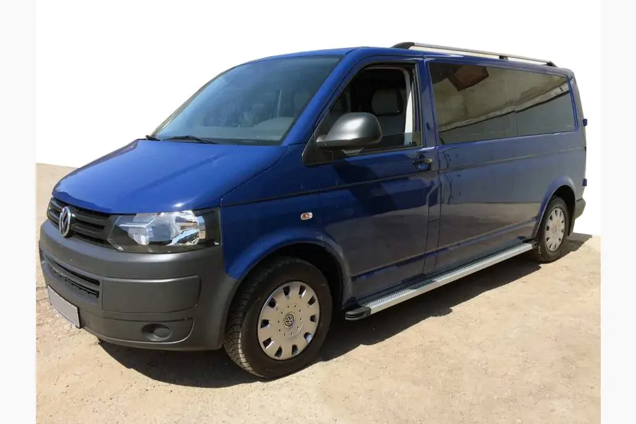 Volkswagen T5 2010-2015 рр. Бокові пороги Maya V2 (2 шт., алюміній) Image
