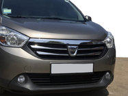 Dacia Lodgy 2012-2022 рр. Накладки на решітку (4 шт, нерж.) фото 1
