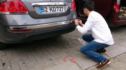 Fiat Linea 2006-2018 рр. Накладки на задній торец бампера (2012↗, нерж., 3 шт) фото 3