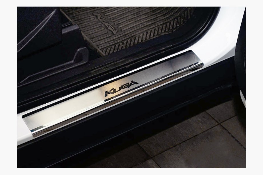 Ford Kuga/Escape 2013-2019 рр. Накладки на пороги Натанико (4 шт., нерж.) Стандарт - стрічка Lohmann, 0.5 мм Image