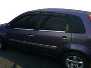 Ford Fiesta 2002-2008 рр. Зовнішня окантовка стекол (4 шт, нерж) фото 3