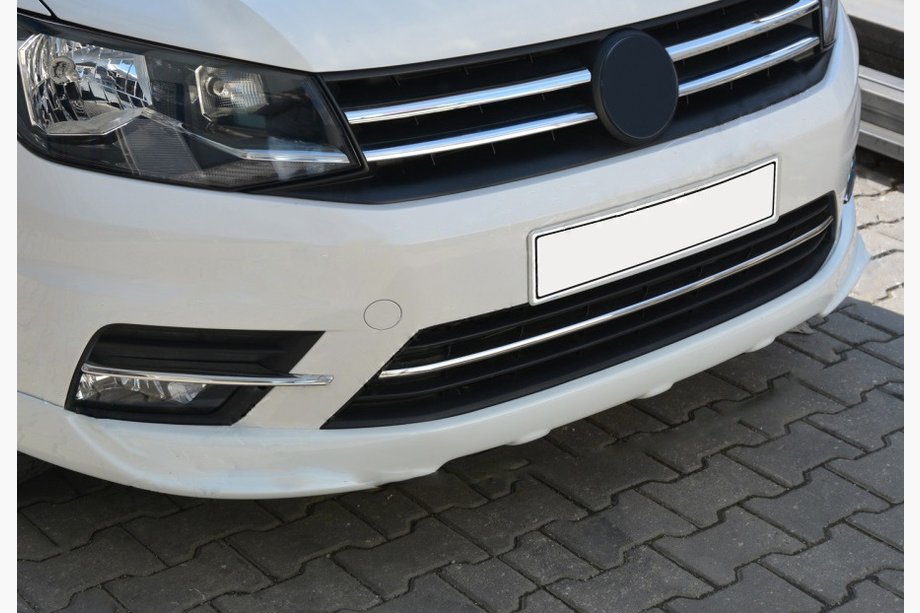 Volkswagen Caddy 2015-2020 рр. Накладки на бампер (3 шт, нерж) Image