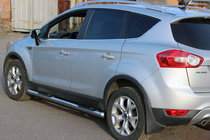 Ford Kuga 2008-2013 рр. Бічні труби прямі (2 шт., нерж.) фото 3