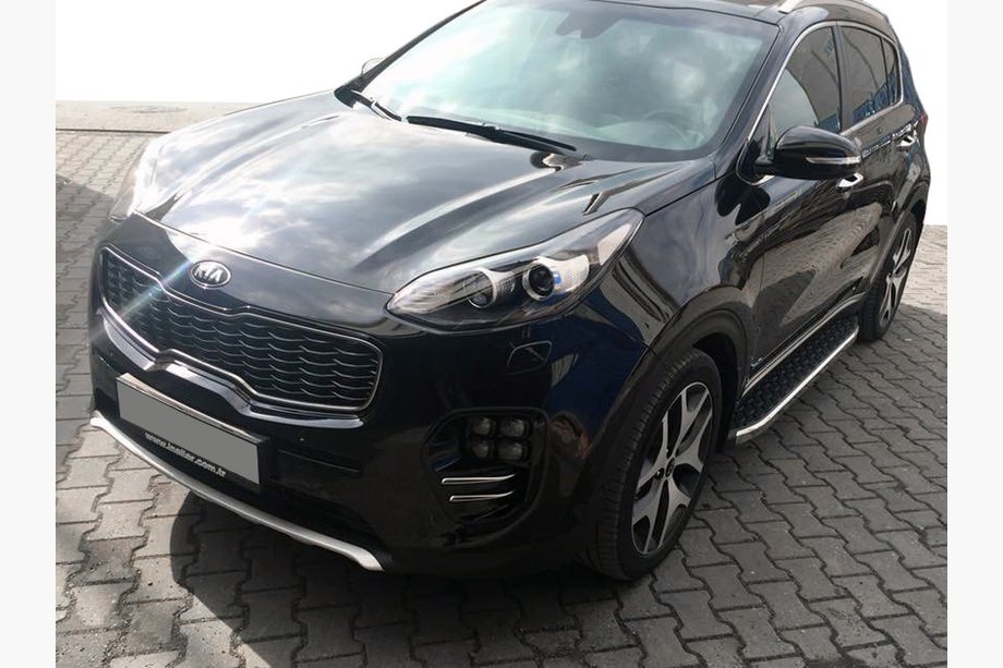 Kia Sportage 2015-2021 рр. Бокові пороги BlackLine (2 шт., алюміній) Image