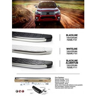 Бокові пороги Blackline (2 шт., алюміній) Toyota Hilux 2015- рр. фото 1