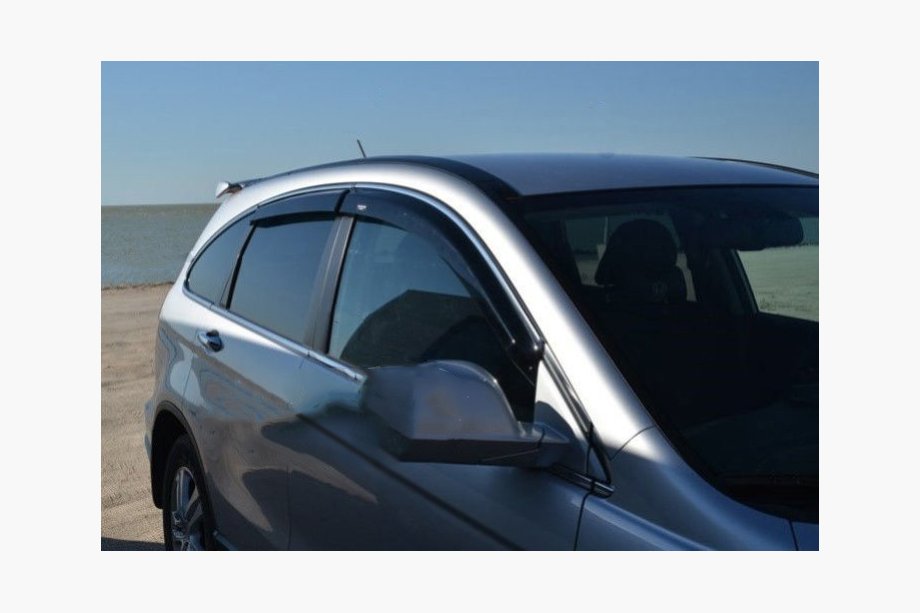 Honda CRV 2007-2011 рр. Вітровики з хром молдингом (4 шт, HIC) Image