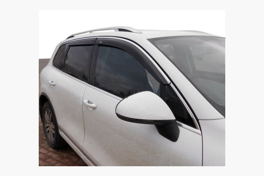 Volkswagen Tiguan 2007-2016 рр. Вітровики з хром молдингом (4 шт, Niken) Image