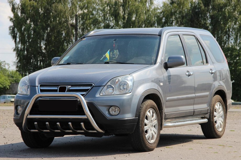 Honda CRV 2001-2006 рр. Кенгурятник WT003 (нерж.) Фото 2