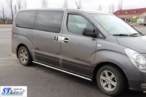 Hyundai H300, H1, Starex 2008-2020 рр. Бічні труби BB001 (2 шт., нерж.) фото 2