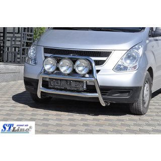 Кенгурятник WT018 (нерж.) Hyundai H300, H1, Starex 2008-2020 рр. фото 3