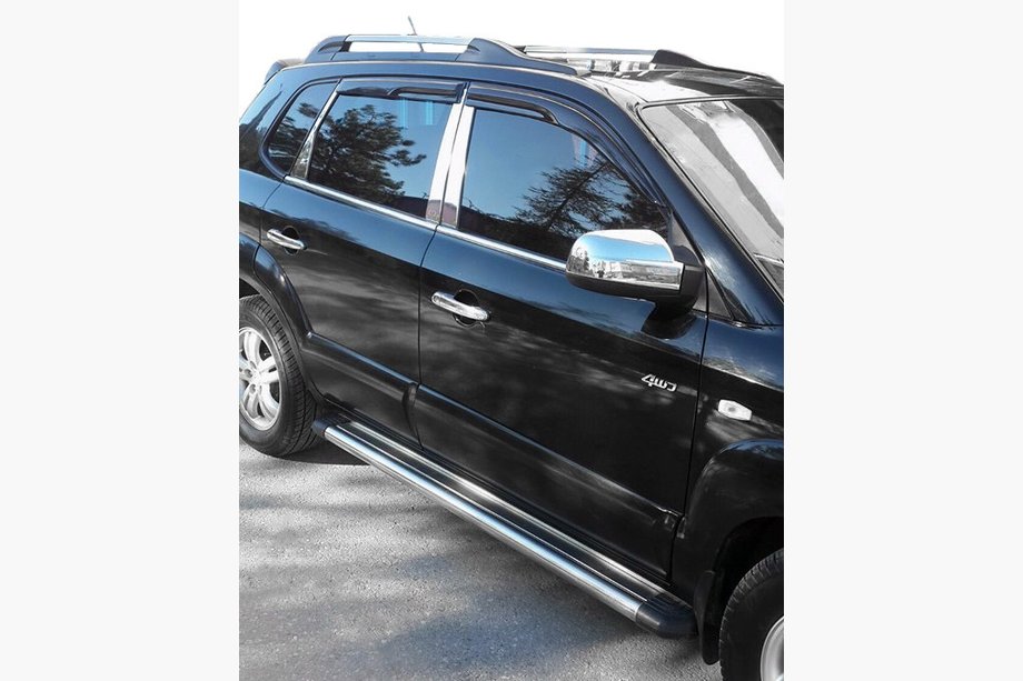 Hyundai Tucson JM 2004- рр. Накладки на стійки (нерж) Image