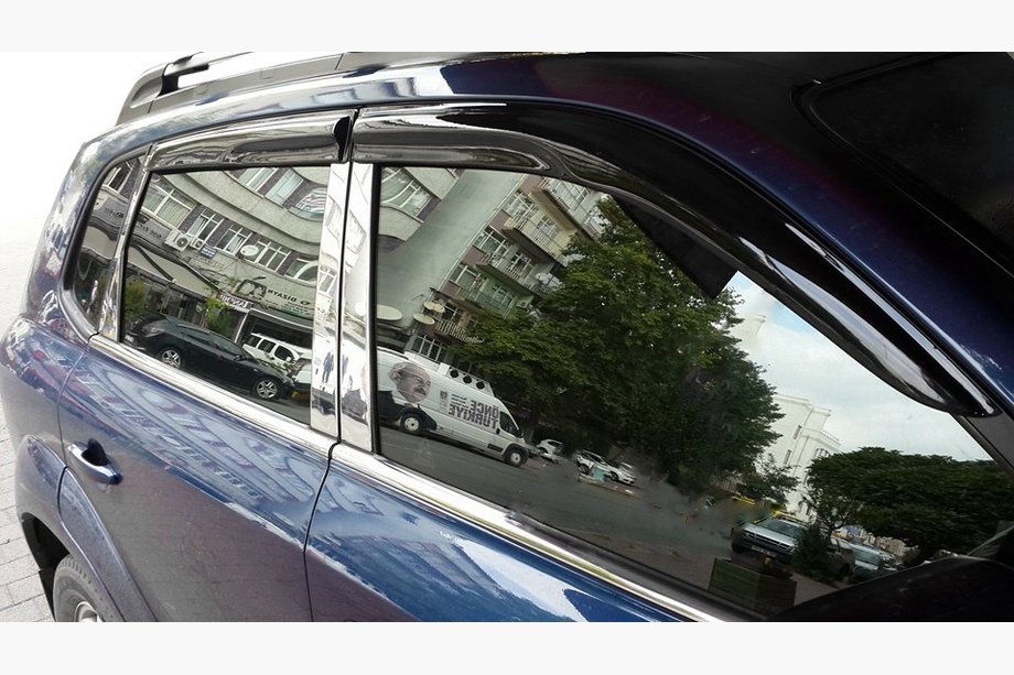 Hyundai Tucson JM 2004- рр. Вітровики (4 шт, Perflex Sport) Фото 1