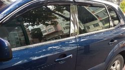 Hyundai Tucson JM 2004- рр. Окантовка скла (4 шт, нерж) фото 3