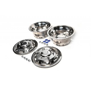 Ковпаки з нержавійки Ексклюзив V1 (2 катковий, 4 шт) Volkswagen Crafter 2006-2016 рр. фото 1