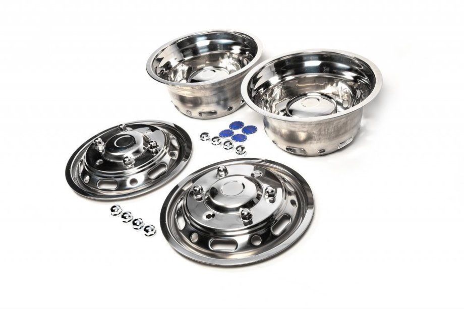 Mercedes Sprinter W906 2006-2018 рр. Ковпаки з нержавійки Ексклюзив V1 (2 катковий, 4 шт) Image