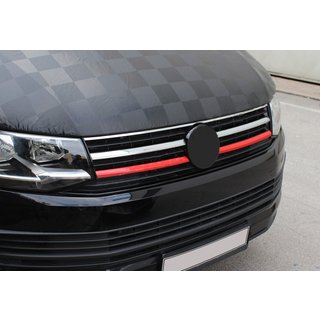 Накладки на решітку верхня 2015-2019 (2 шт, червоні) Volkswagen T6 2015-2024 рр. фото 3