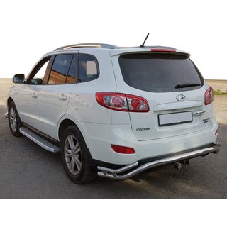 Задня дуга AK007-1 (нерж.) Hyundai Santa Fe 2 2006-2012 рр. фото 1