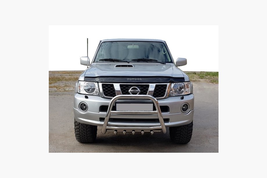 Nissan Patrol Y61 1997-2011 рр. Кенгурятник QT007 (нерж) Image