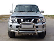 Nissan Patrol Y61 1997-2011 рр. Кенгурятник QT007 (нерж) фото 1