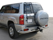 Nissan Patrol Y61 1997-2011 рр. Задня дуга AK005-3 (нерж) фото 1