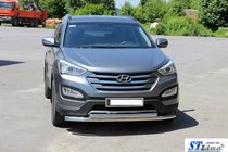 Hyundai Santa Fe 3 2012-2018 рр. Передня дуга ST014 (нерж.) фото 5
