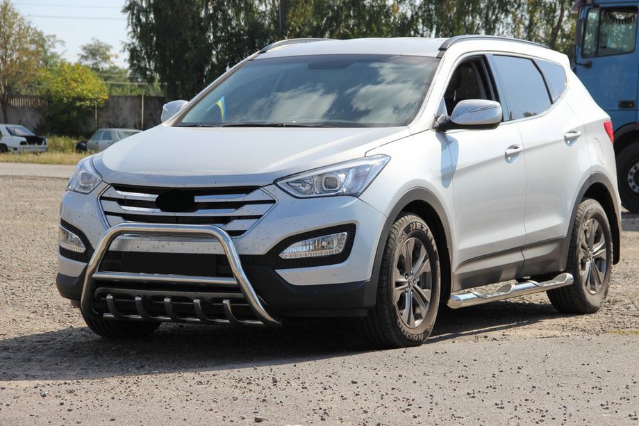 Hyundai Santa Fe 3 2012-2018 рр. Передня дуга WT003 (нерж.) Фото 2