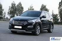 Hyundai Santa Fe 3 2012-2018 рр. Передня дуга ST014 (нерж.) фото 4