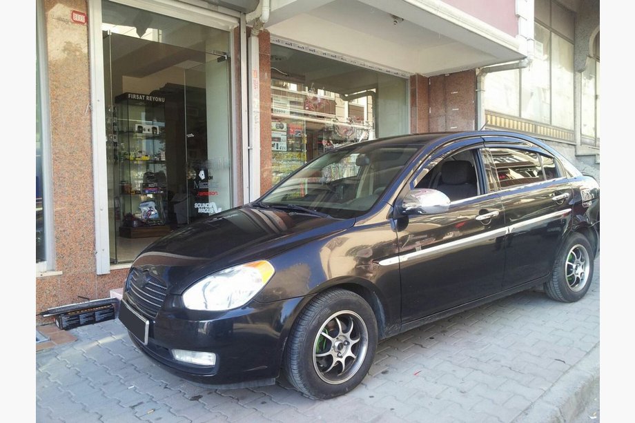 Hyundai Accent 2006-2010 рр. Вітровики (4 шт, Perflex Sport) Фото 6