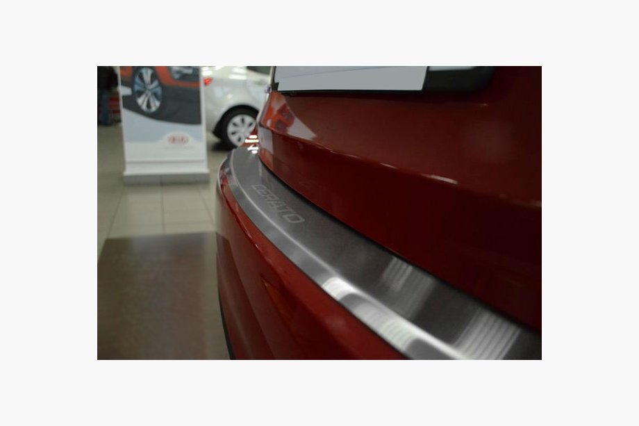 Kia Cerato 3 2013-2018 рр. Накладка на задній бампер з загином Натанико (нерж.) Фото 1