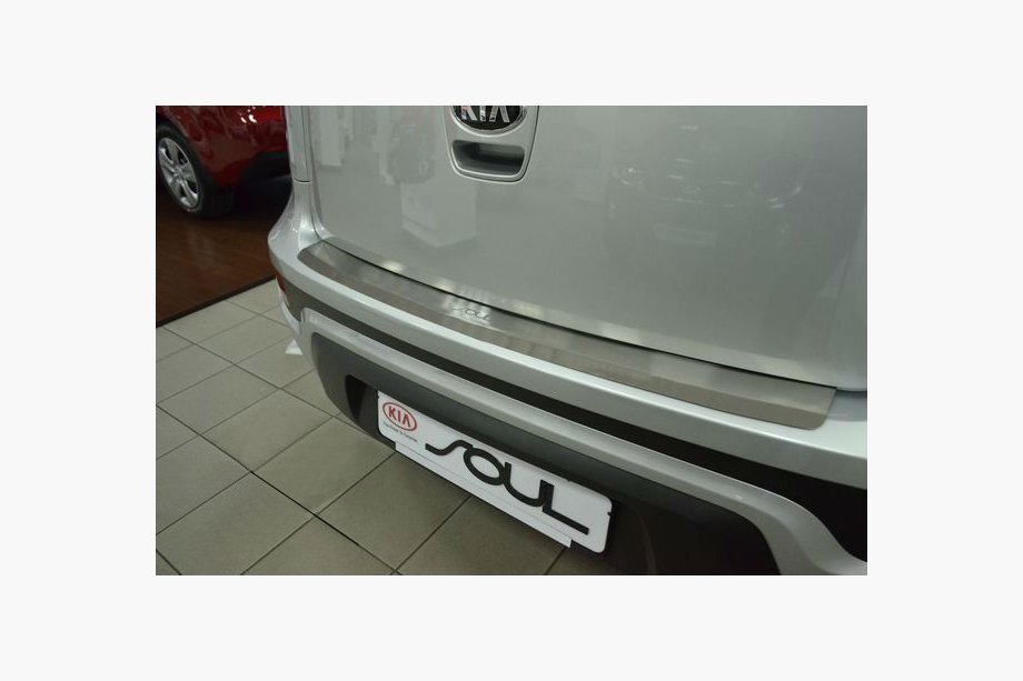 Kia Soul II 2013-2018 рр. Накладка на задній бампер з загином Натаніка (нерж.) Фото 1