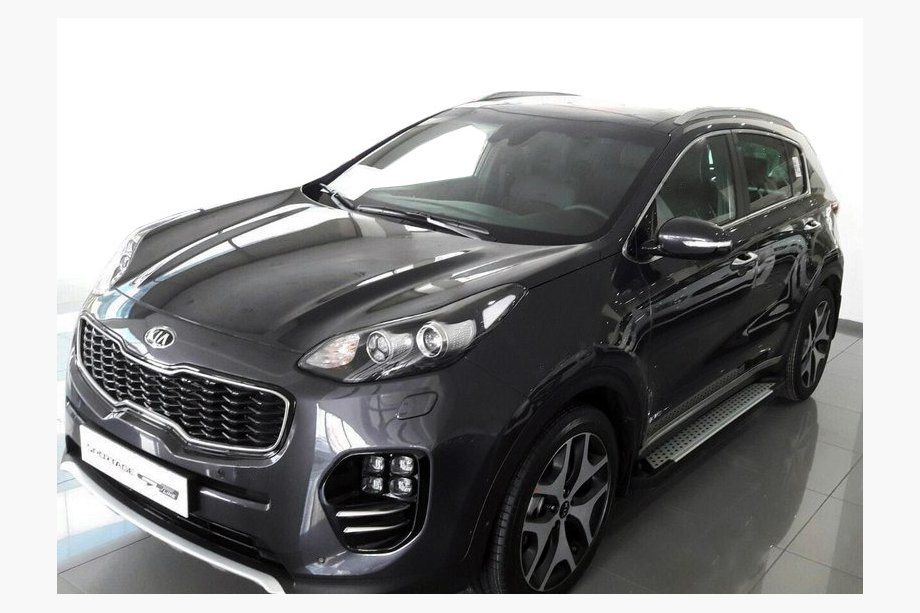Kia Sportage 2015-2021 рр. Бокові пороги Allmond Grey (2 шт., алюміній) Image