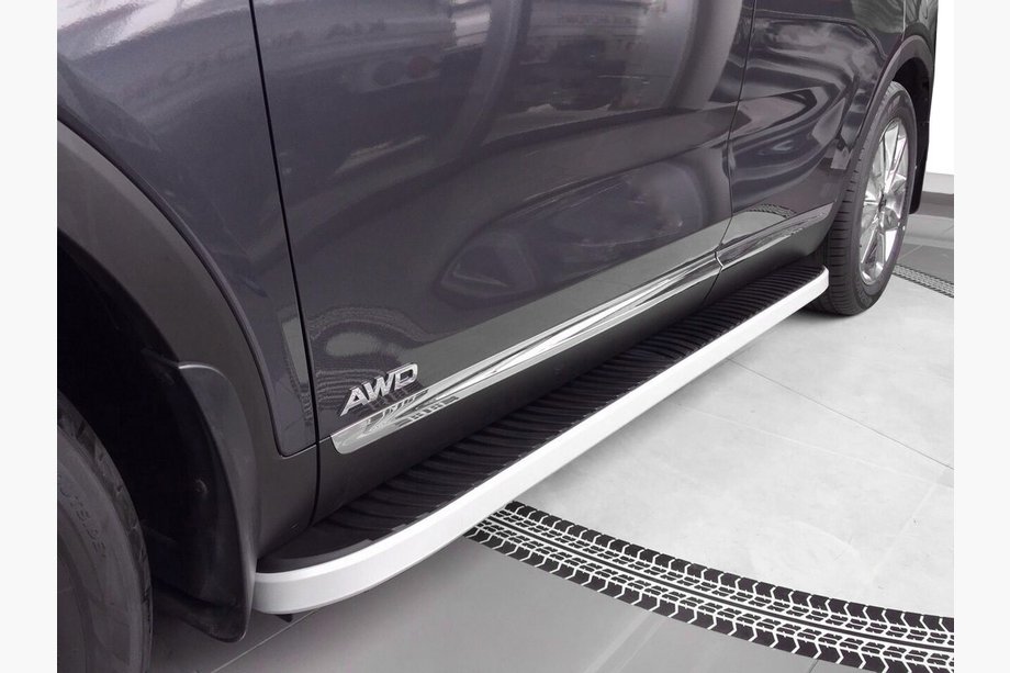 Kia Sorento III UM 2014-2020 рр. Бокові пороги Tayga Grey (2 шт., Алюміній) Image