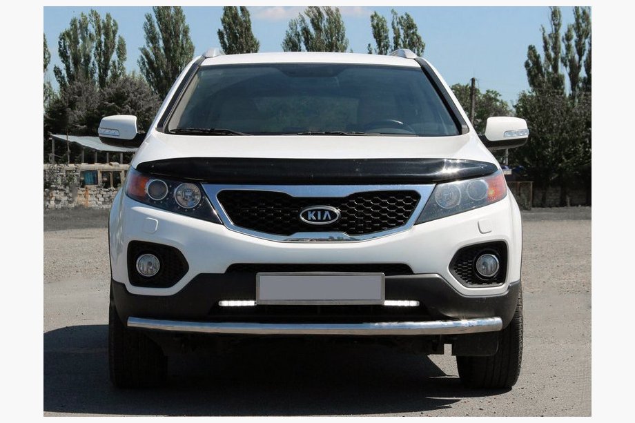 Kia Sorento II XM 2009-2014 рр. Передній захист ST008 (2010-2013, нерж.) Image
