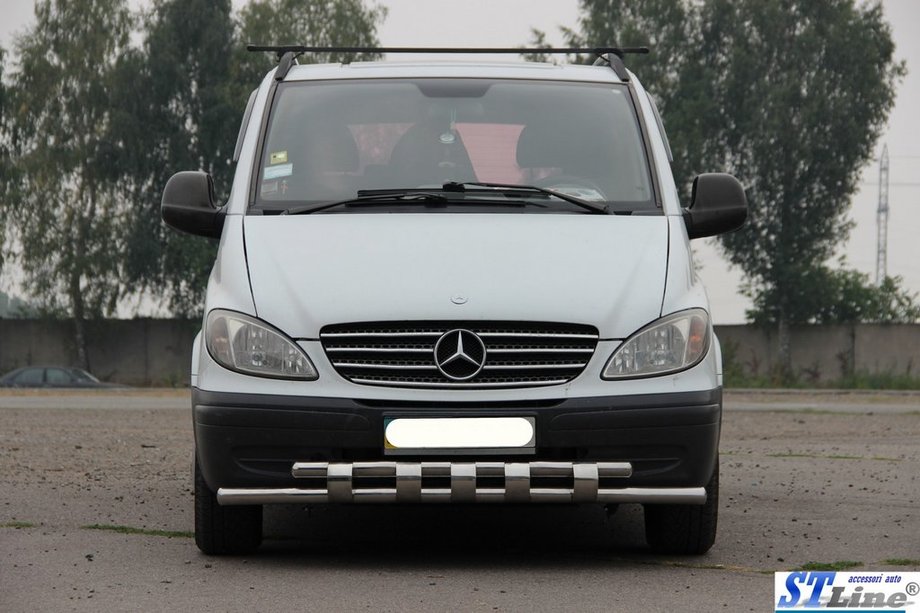 Mercedes Viano 2004-2014 рр. Передній захист Shark ST015 (нерж) Фото 2
