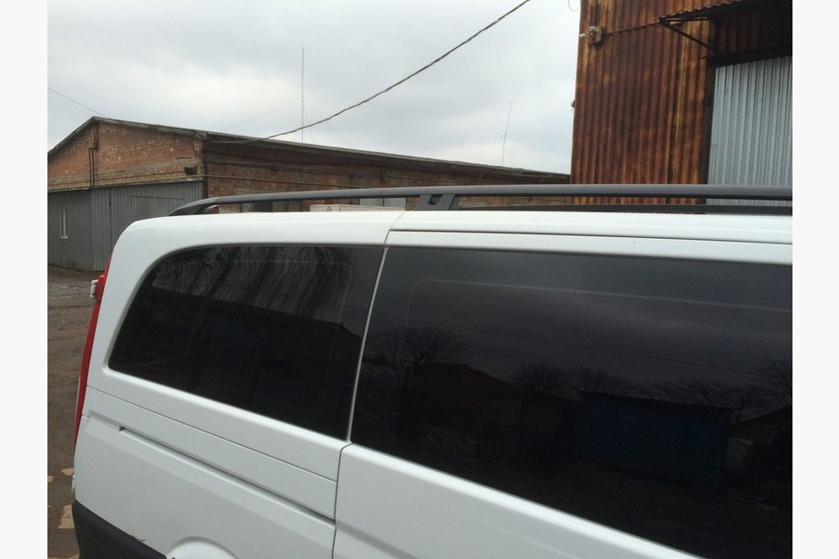 Mercedes Viano 2004-2014 рр. Рейлінги чорні CAN Оригінальний дизайн (метал. ніжки) Фото 3
