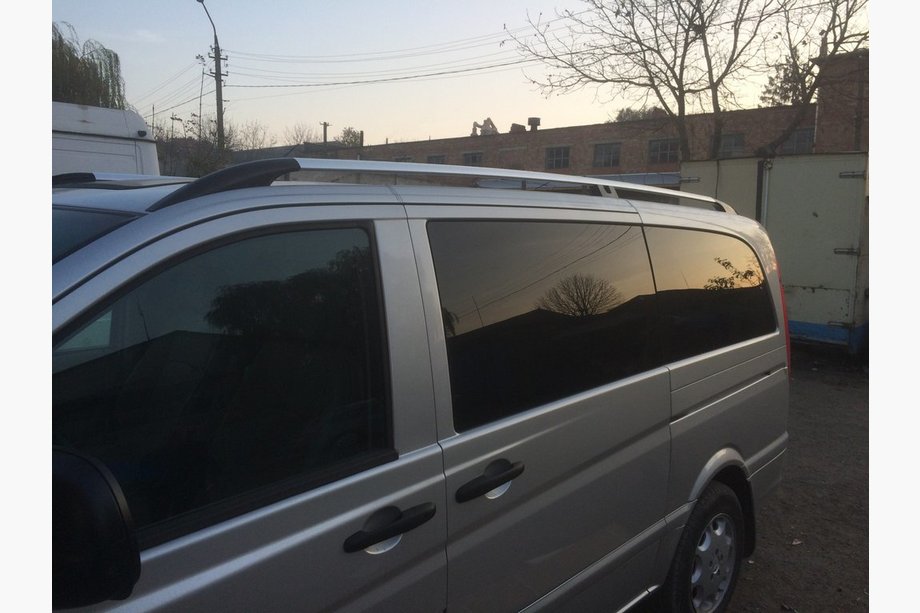 Mercedes Viano 2004-2014 рр. Рейлінги Хром CAN Оригінальний дизайн (метал. ніжки) Фото 3