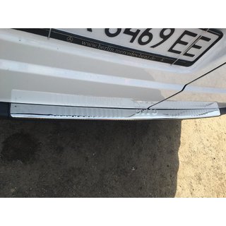 Накладка на задній бампер із загином (Carmos V1, нерж) фото 3