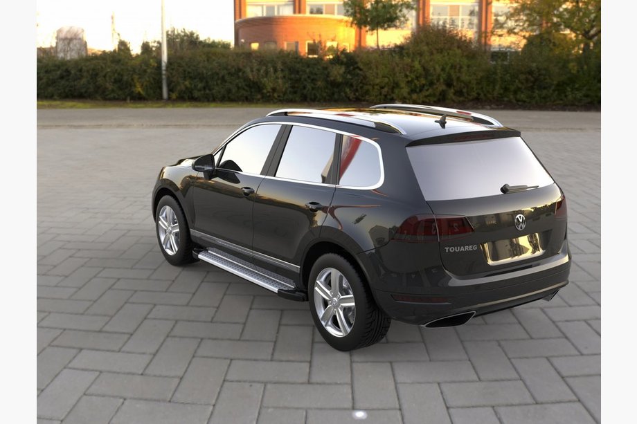 Volkswagen Touareg 2010-2018 рр. Бокові пороги Allmond Grey (2 шт., алюм) Image