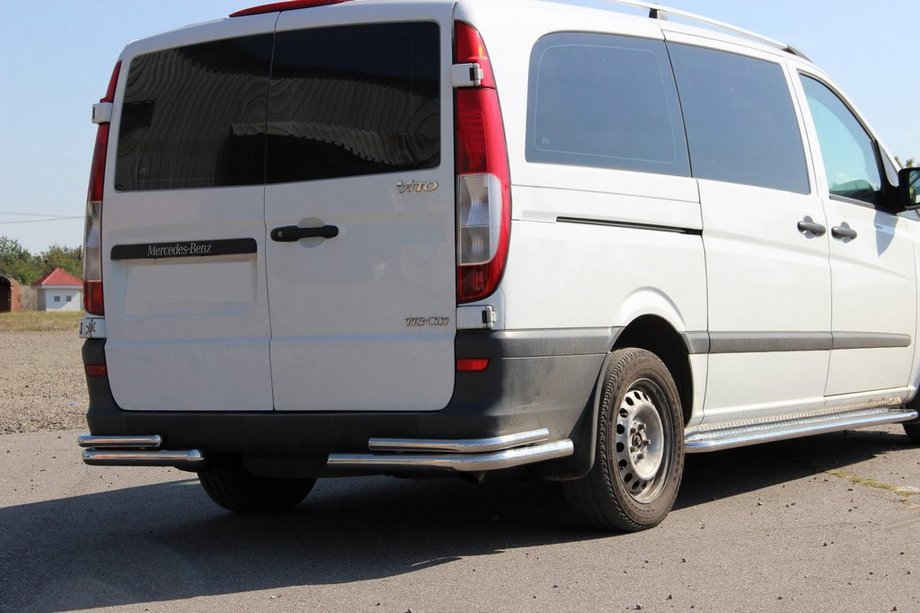 Mercedes Vito W639 2004-2014 рр. Задні куточки AK003-Double (2 шт, нерж) Фото 1