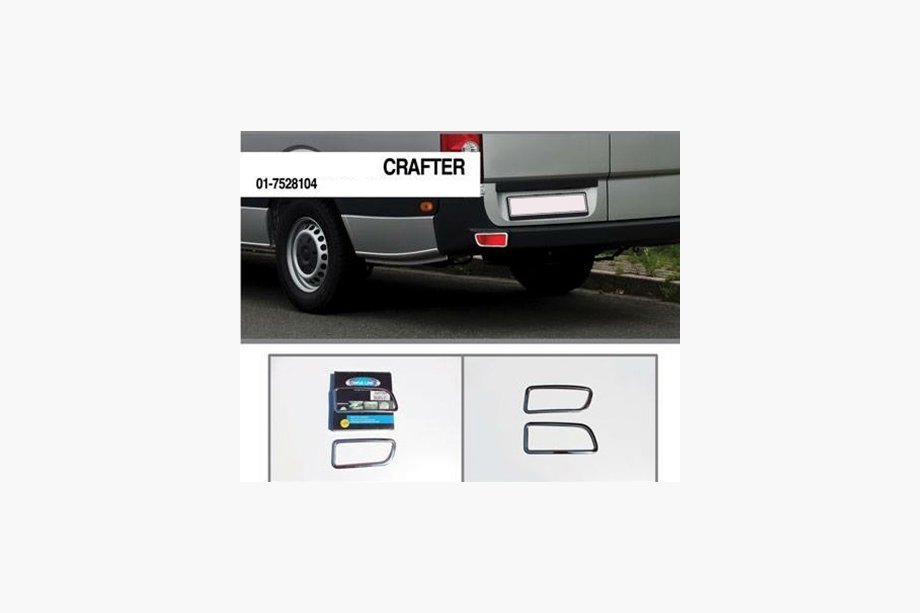 Volkswagen Crafter 2006-2016 рр. Накладки на рефлектори (2 шт., нерж.) Фото 4