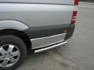 Mercedes Sprinter W907/W910 2018- рр. Бічні труби за заднім колесом (2 шт., нерж) фото 5