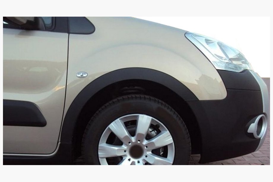 Citroen Berlingo 2008-2018 рр. Накладки на арки (4 шт, чорні) 1 бічні двері, Метал Фото 8