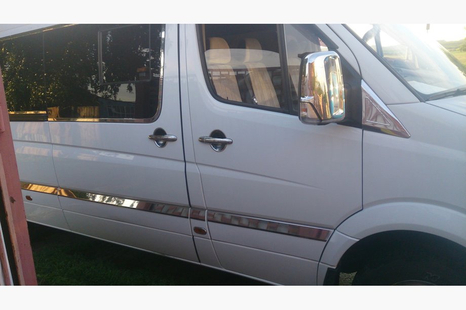 Volkswagen Crafter 2006-2016 рр. Молдинги на двері (нерж.) ExtraLong. OmsaLine - Італійська нержавійка Фото 4