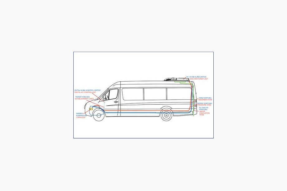 Ford Transit 2000-2014 рр. Кондиціонер на дах 13.5 квт (моноблок) Фото 2