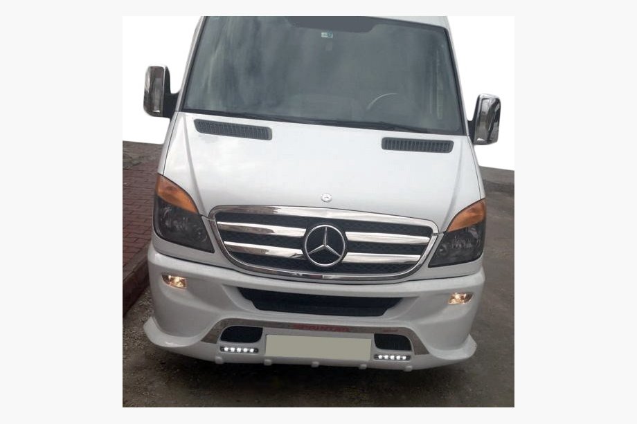 Mercedes Sprinter W906 2006-2018 рр. Накладки на решітку (2006-2013, нерж) OmsaLine - Італійська нержавейка Фото 6
