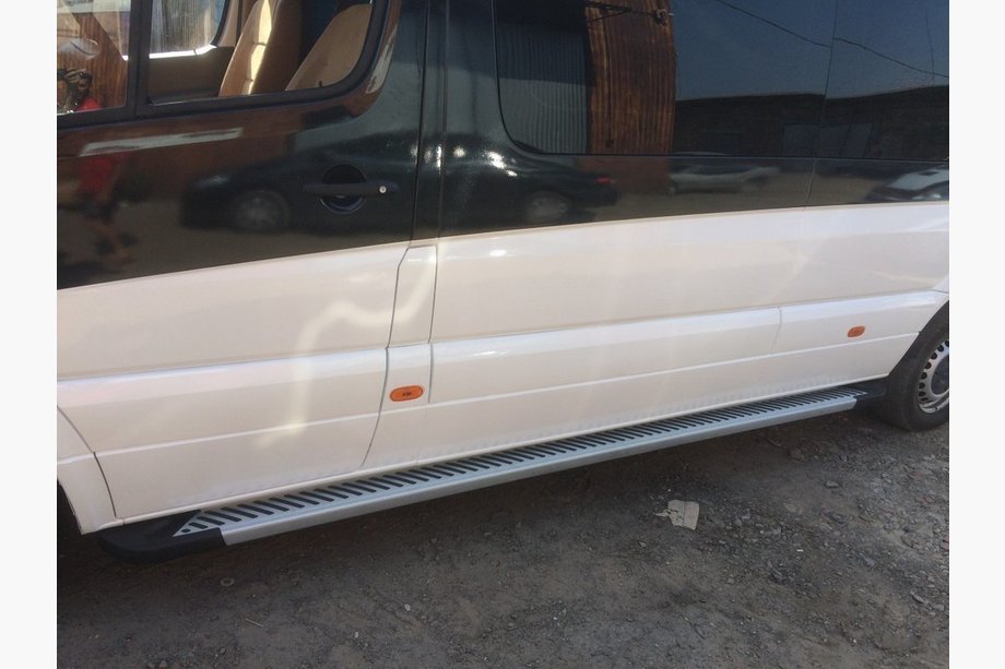 Volkswagen Crafter 2006-2016 рр. Бокові пороги King (2 шт., алюміній) Long/ExtraLong Фото 2