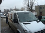 Volkswagen Crafter 2006-2016 рр. Рейлінги Shark (чорні ніжки, алюміній) фото 3