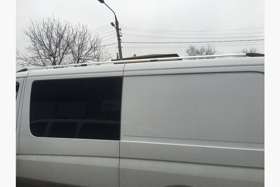 Mercedes Sprinter W906 2006-2018 рр. Рейлінги DD 265 см, Хром, чавунна ніжка Фото 2