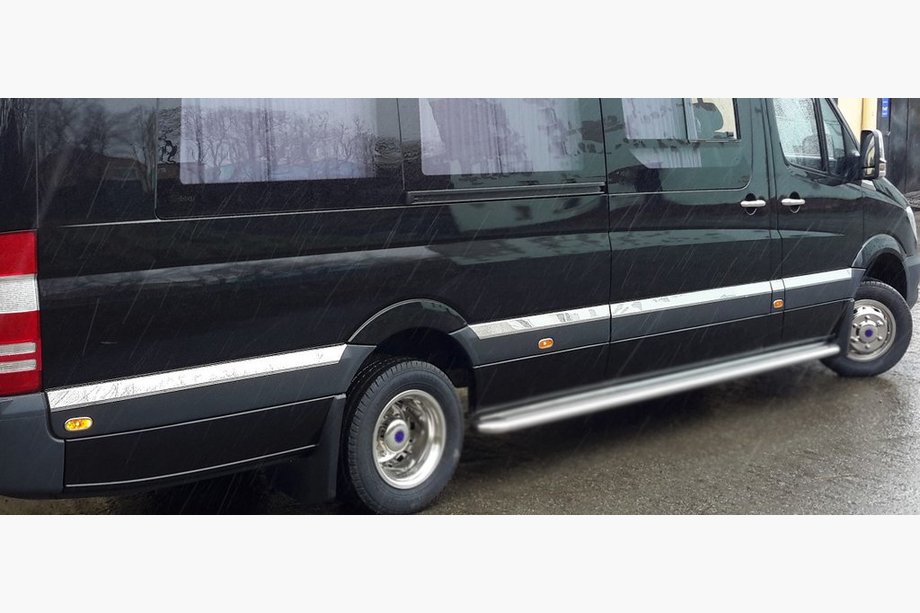 Volkswagen Crafter 2006-2016 рр. Молдинги на двері (нерж.) ExtraLong. OmsaLine - Італійська нержавійка Фото 3