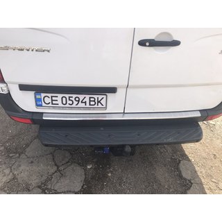 Накладка на задній бампер МАТОВИЙ (Omsa, нерж.) Volkswagen Crafter 2006-2016 рр. фото 4